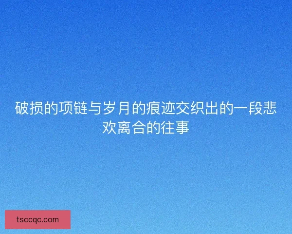 破损的项链与岁月的痕迹交织出的一段悲欢离合的往事